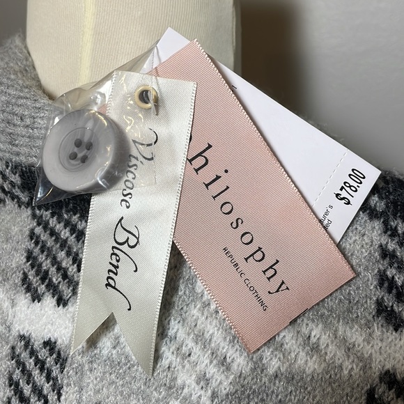 NWT PHILOSOPHY Republic Clothing Viscose Blend Plaid Cardigan SMALL - Picture 7 of 10